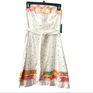 Lily Pulitzer Sienna Strapless Fit and Flare Belted Dress NEW